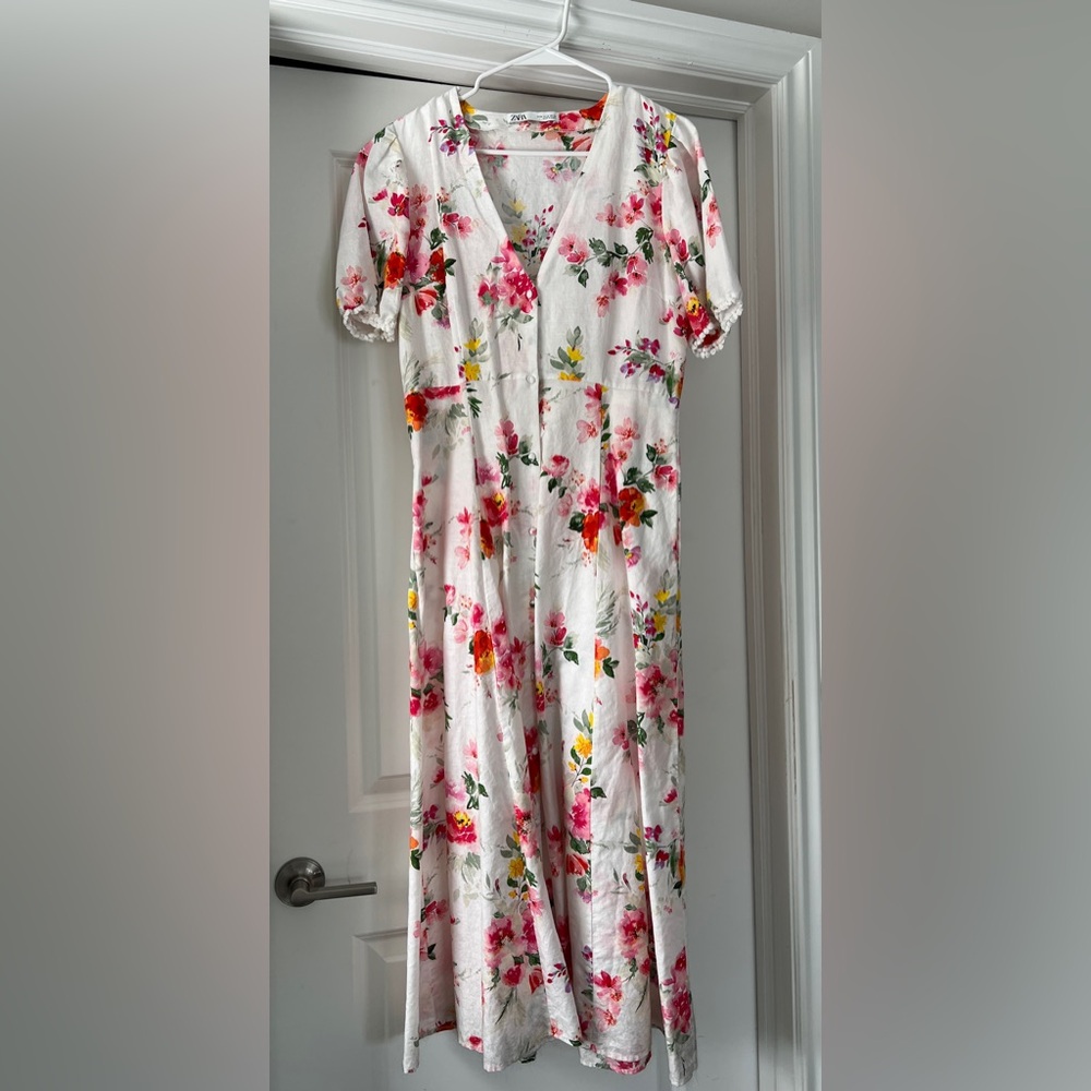 Zara Floral Button Down Dress